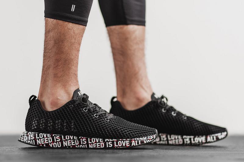 Nobull All You Need Is Love Mesh Runner Men's Running Shoes Black | USA O1055K